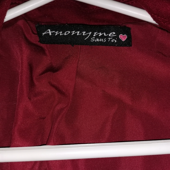 Burgundy Spring Fall light open Coat blazer XXL - Picture 9 of 9